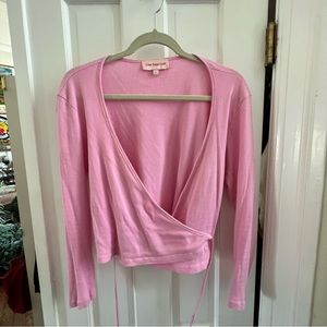 ❌SOLD on DE🅿️🅾️🅿️ ❌Lisa Says Gah! Lucille Pink Wrap Top Long Sleeve
